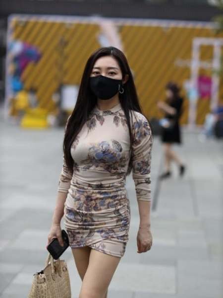 Printed tight hip skirt